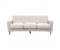 Divano design scandinavo 3 posti tessuto naturale LUNA
