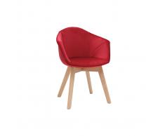 Sedia design in velluto rosso TAYA