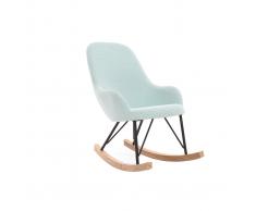 Poltrona relax - Baby sedia a dondolo tessuto verde acqua gambe in metallo e frassino JHENE