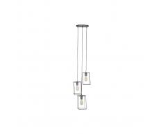 Lampada da soffitto design 3 lampadine in metallo finizione argento antico ARCHI