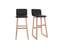 Sgabello da bar legno chiaro e PU nero 72cm gruppo di 2 OSAKA