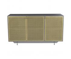 Credenza industriale 3 ante in metallo dorato e grigio MAGIC