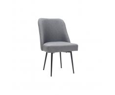Sedia design in tessuto grigio scuro e piedi in metallo nero LOV