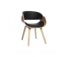 Sedia design Nero e legno chiaro BENT