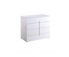 Cassettiera design laccata bianco 4 cassetti TED