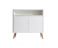 Buffet design scandinavo bianco e legno TOTEM