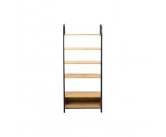 Libreria design legno e metallo nero MARLEE