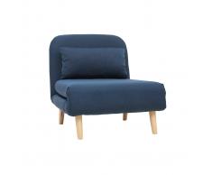 Poltrona letto convertibile in tessuto blu scuro AMIKO