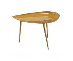Tavolino basso design in acciaio laccato giallo DROP