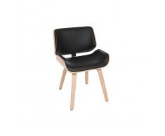 Sedia design Nero e legno chiaro RUBBENS