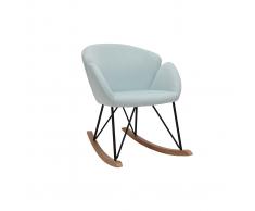 Sedia a dondolo design in tessuto celeste RHAPSODY