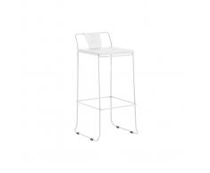 Sgabello da giardino design metallo bianco 76cm TENERIFE