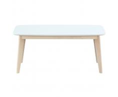 Panca design 100cm bianco e legno LEENA