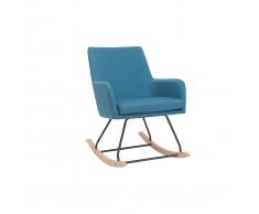 Poltrona sedia a dondolo design in tessuto blu anatra SHANA