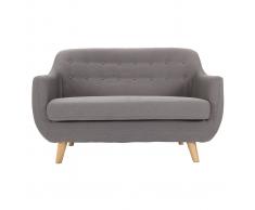 Divano design 2 posti sfoderabile in tessuto grigio YNOK