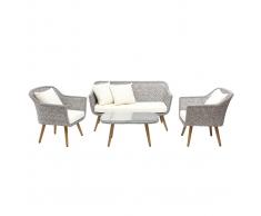 Salotto da giardino design grigio scandinavo AJACCIO