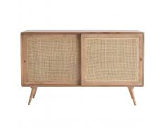 Credenza in legno di mango con intreccio in rattan ACANGE