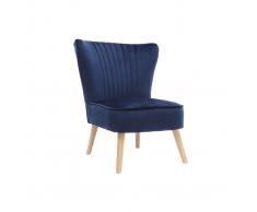 Poltrona classica in velluto Blu scuro ZOLA