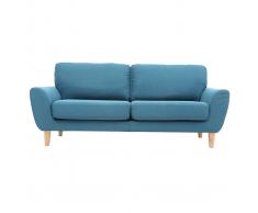 Divano scandinavo in tessuto Blu anatra 3 posti ALICE