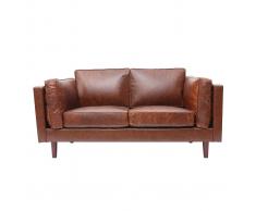 Divano in pelle vintage 2 posti Marrone CURTIS
