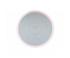 Tappeto rotondo in cotone rosa e grigio 120 cm BRENDA