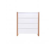 Comodino design 4 cassetti bianco ARMEL