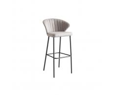 Sgabello da bar design in tessuto grigio 75 cm DALLY