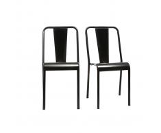 Sedia design metallo nero gruppo di 2 EVAN