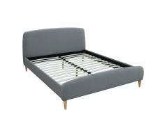 Letto design in tessuto Grigio legno 160 x 200 NIELS