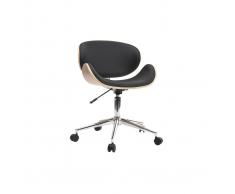 Sedia da ufficio design colore nero e legno WALNUT