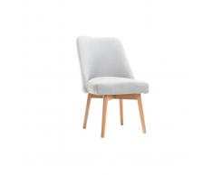 Sedia scandinava tessuto grigio piedi in legno chiaro LIV