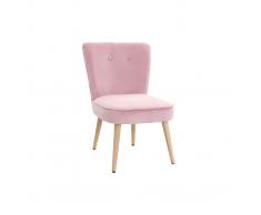 Poltrona scandinava in velluto rosa SAYU