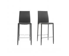 Coppia di 2 sgabelli / sedie da bar design grigio antracite TALOS