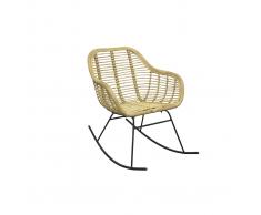 Sedia a dondolo in rattan naturale MALACCA