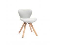Sedia scandinava tessuto grigio gambe legno chiaro ANYA