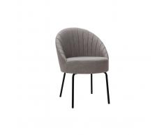 Sedia design in tessuto grigio e metallo nero IZAAC