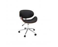 Sedia da ufficio design colore nero e legno WALNUT