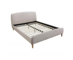 Letto scandinavo 160 x 200cm tessuto beige NIELS