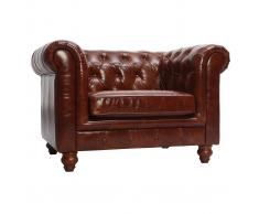 Poltrona design in pelle Marrone CHESTERFIELD