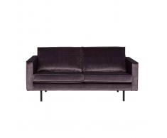 Divano vintage velluto grigio 3 posti ASPEN