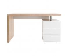 Scrivania design in quercia chiara e bianco modello CALIX