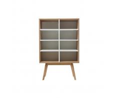 Libreria design scandinava quercia e bianco HELIA