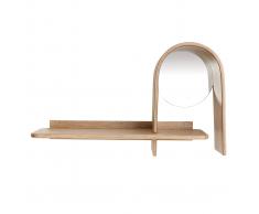 Mensola murale design frassino con specchio SILMA