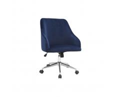 Poltrona da ufficio in velluto blu notte SCARLETT
