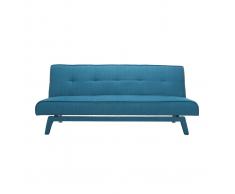 Divano convertibile design 3 posti tessuto blu BUCK