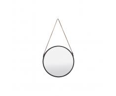 Specchio rotondo design in metallo Nero 40 cm KARL