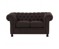 Divano 2 posti PU vintage marrone CHESTERFIELD