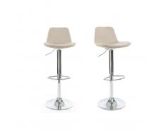 Sgabello da bar design tessuto naturale gruppo di 2 ZACK