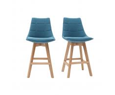 Gruppo di 2 sgabelli da bar scandinavi blu anatra 65 cm MATILDE