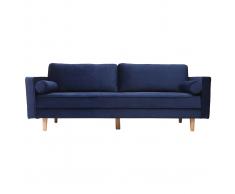Divano design a 3-4 posti in velluto blu notte IMPERIAL